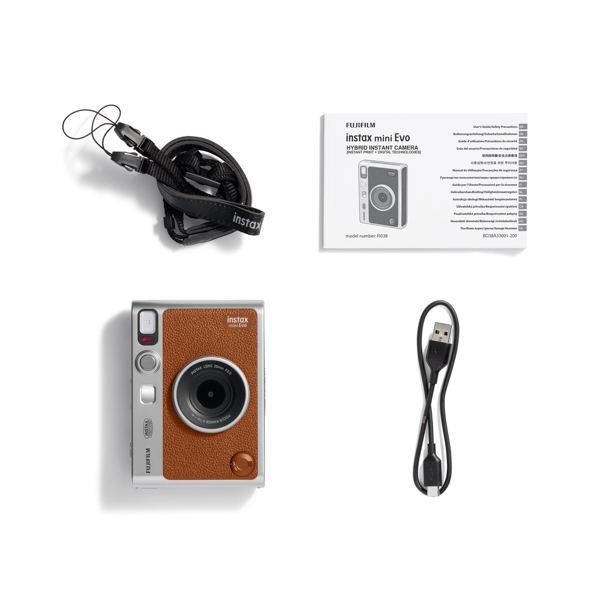 instax Mini Evo Hibrit Fonksiyonlu Anında Fotoğraf Makinesi Kahverengi