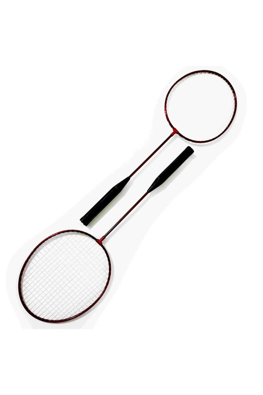 SLİPT Badminton Raket Seti Çok renkli, Tek beden, Unisex Sporcu raketi (2 raket 3 top) (Bordo)