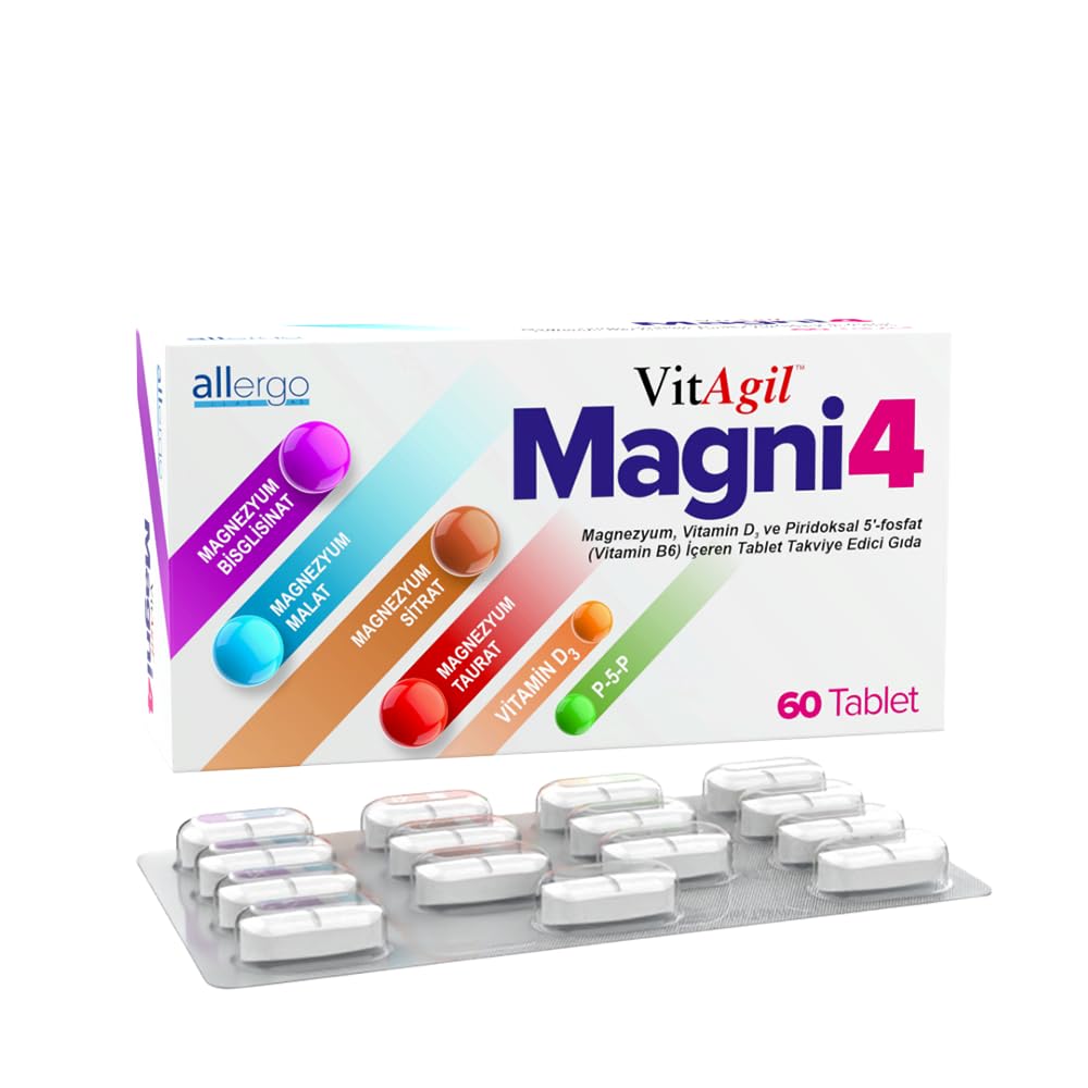 Vitagil Magni4 Magnezyum Vitamin D3 P5P 60 Tablet