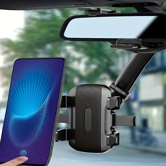 Coverzone Araba Dikiz Aynası İçin Cep Telefonu Tutucu 360 Derece Dönebilen Ayarlanabilir Çok Fonksiyonlu Kolay Montaj