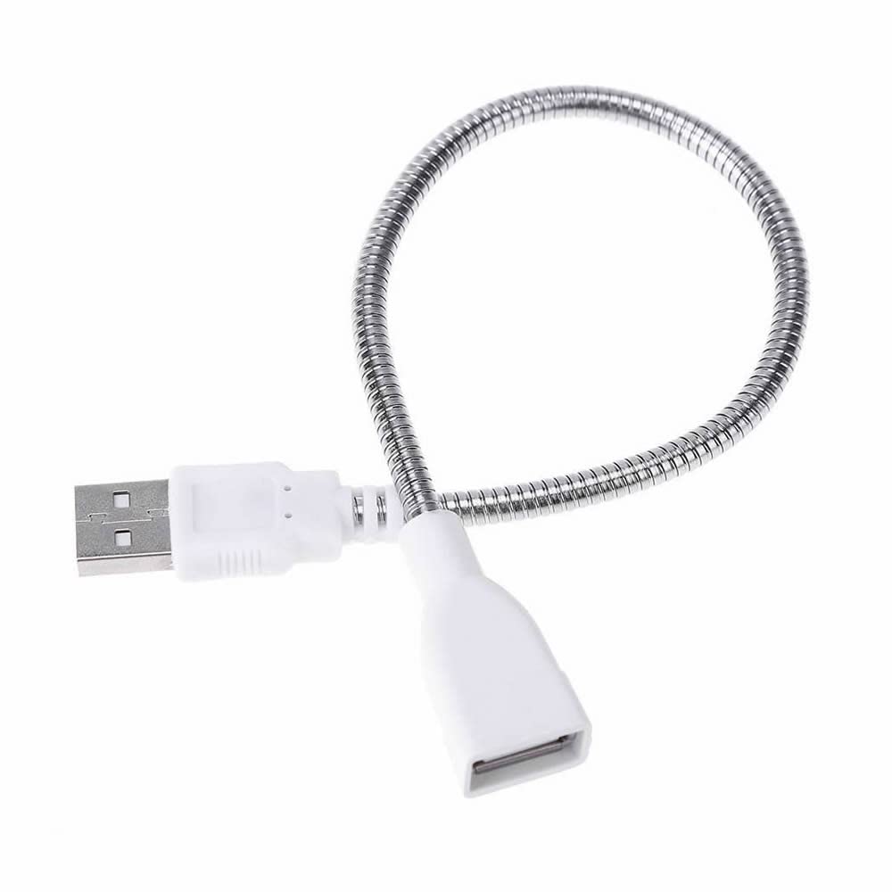 Metal Usb Type A Soketli Uzatma Kablosu Kıvrılabilir Hortum Kordon 25cm Masa Lambası Led Aydınlatma