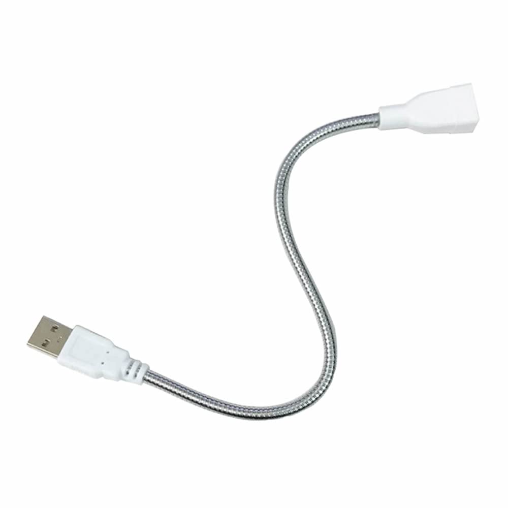 Metal Usb Type A Soketli Uzatma Kablosu Kıvrılabilir Hortum Kordon 25cm Masa Lambası Led Aydınlatma
