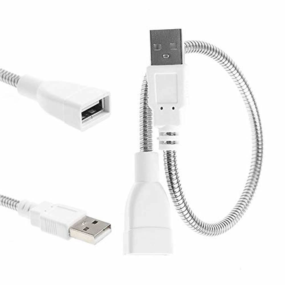 Metal Usb Type A Soketli Uzatma Kablosu Kıvrılabilir Hortum Kordon 25cm Masa Lambası Led Aydınlatma