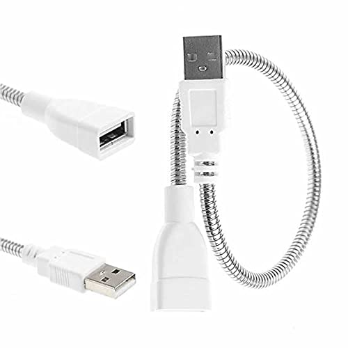 Metal Usb Type A Soketli Uzatma Kablosu Kıvrılabilir Hortum Kordon 25cm Masa Lambası Led Aydınlatma