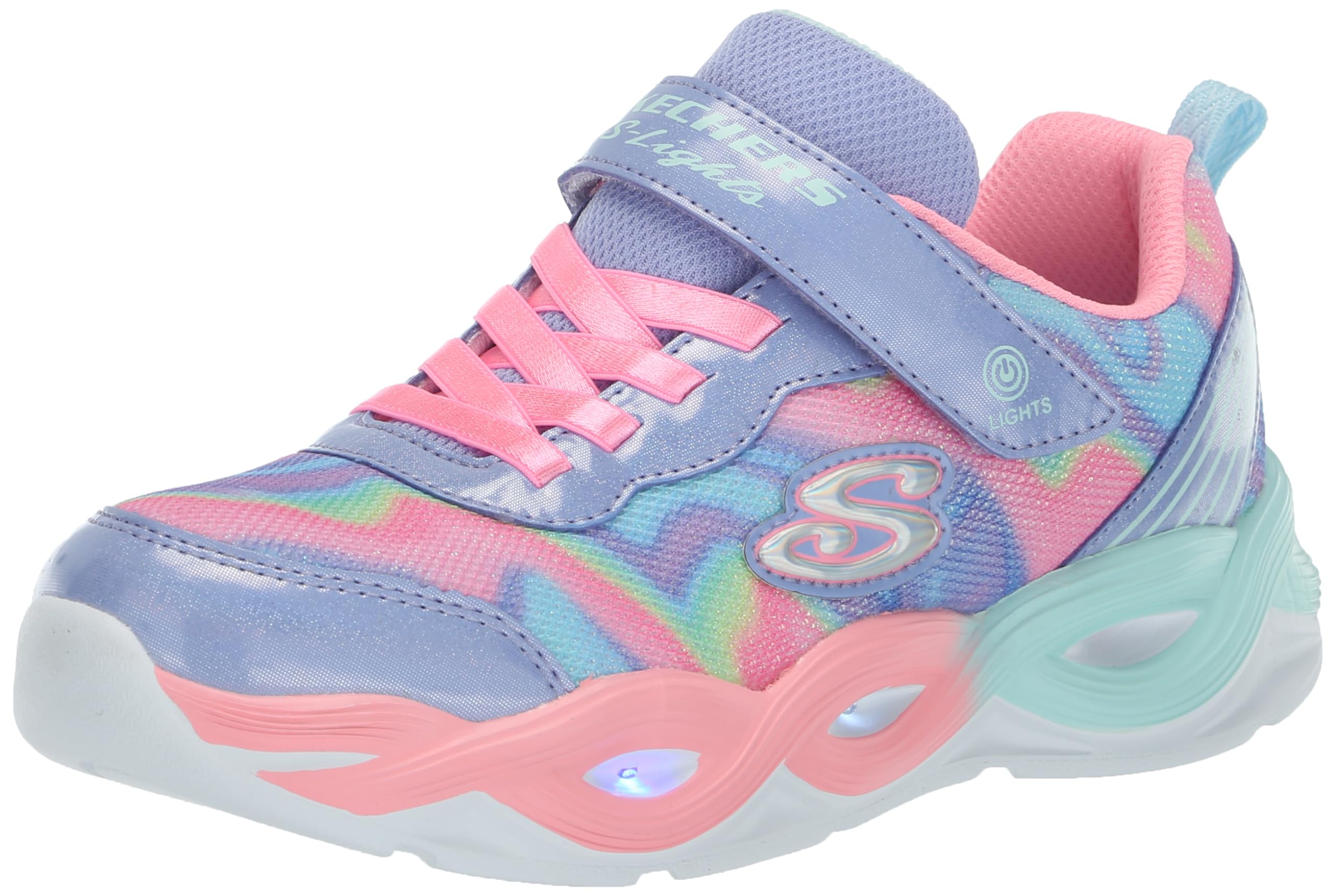 Skechers TWİSTY GLOW - SORBET SWİRL Kız Çocuk Gs Gri Işıklı Spor Ayakkabı