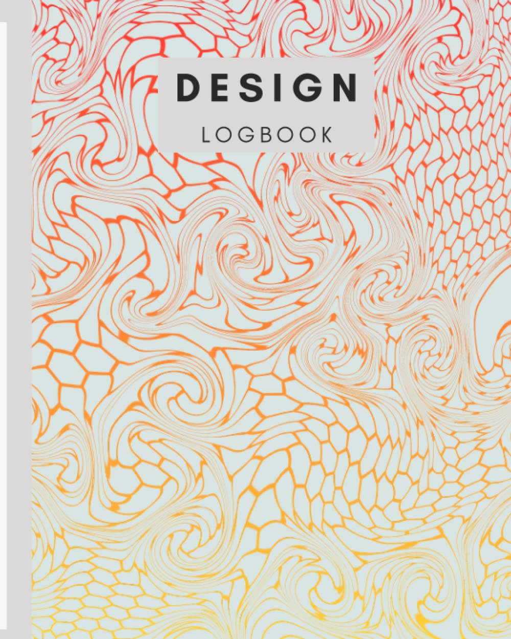 8" x 10" Design Logbook with graph paper - 100 pages. Twisted Gradient Beehive - red to yellow on White: Imperial 1/4” squared white graph paper and high quality gloss cover by Elizabeth Banks