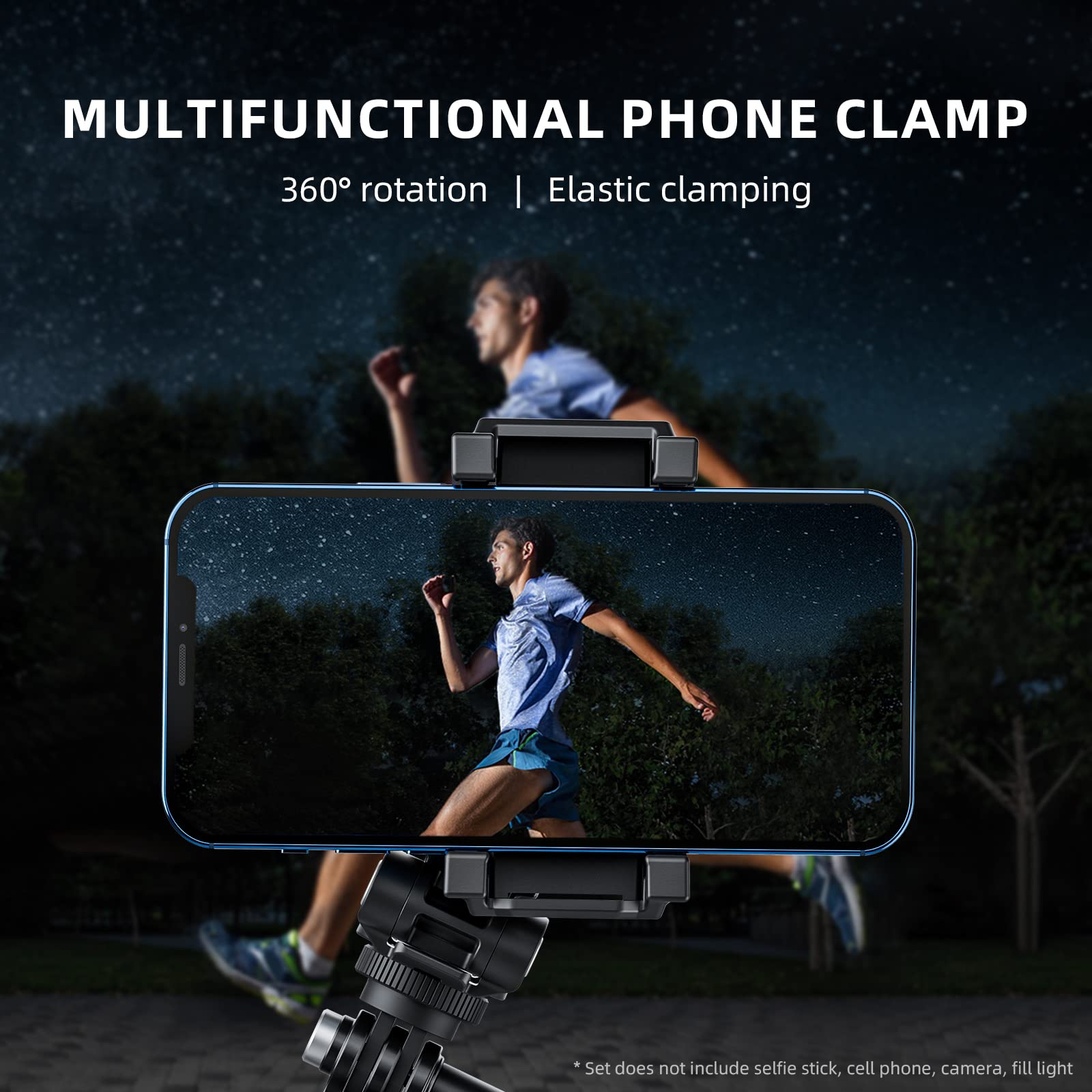 TELESIN Telefon Tripod Montaj Tutucu Adaptör Klipsi, Soğuk Ayakkabılı Ayarlanabilir Cep Telefonu Sta