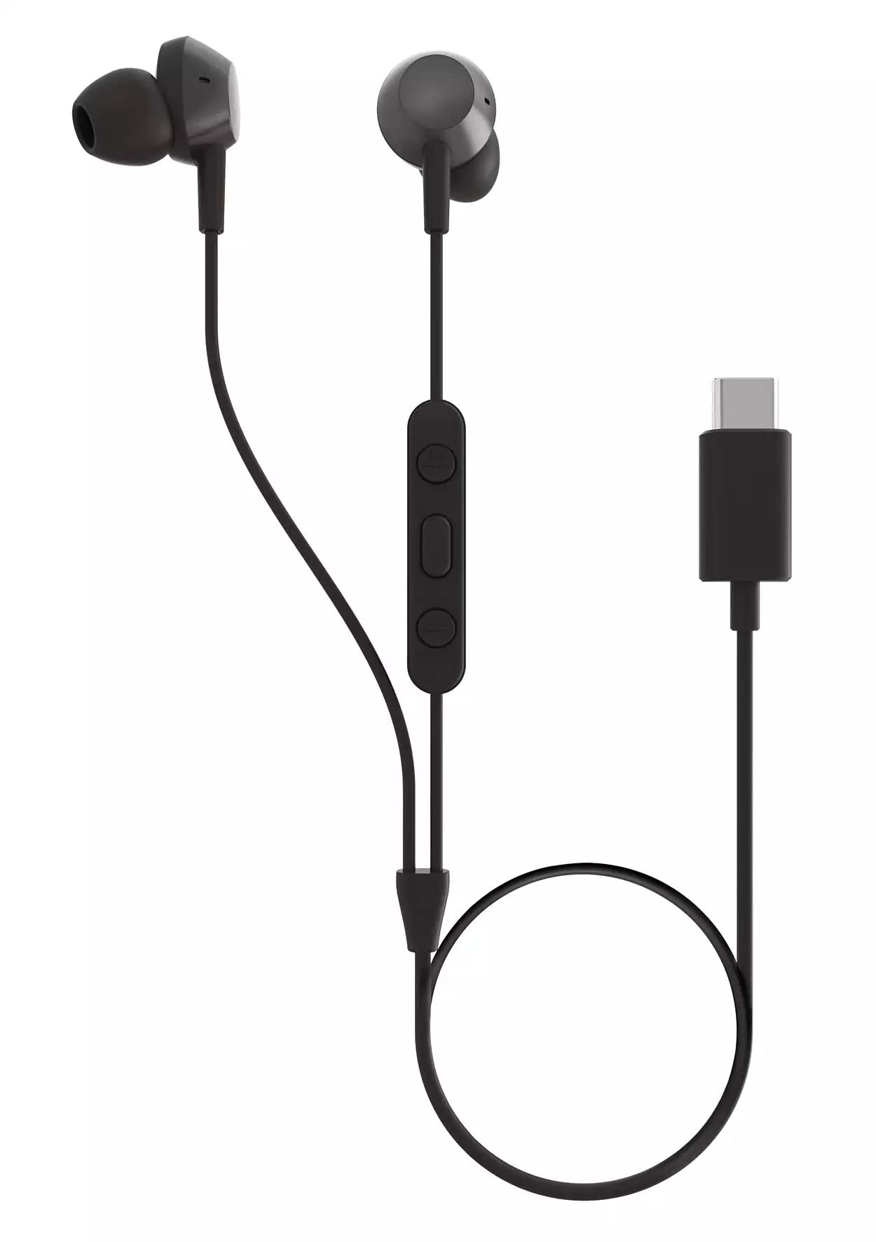 Philips TAE5008BK/00 mikrofonlu kulak içi kulaklık | hafif kablolu kulaklık | USB-C bağlantısı | 1,2 m kablo | Inline uzaktan kumanda | 3 boyut | net ses ve güçlü bas | siyah