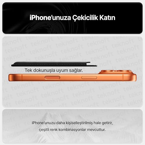 Teknoft iPhone 17/16/15/14/13/12 Serisi için Güçlü Manyetik Özellikli Magsafe Aksesuarlarıyla Uyumlu