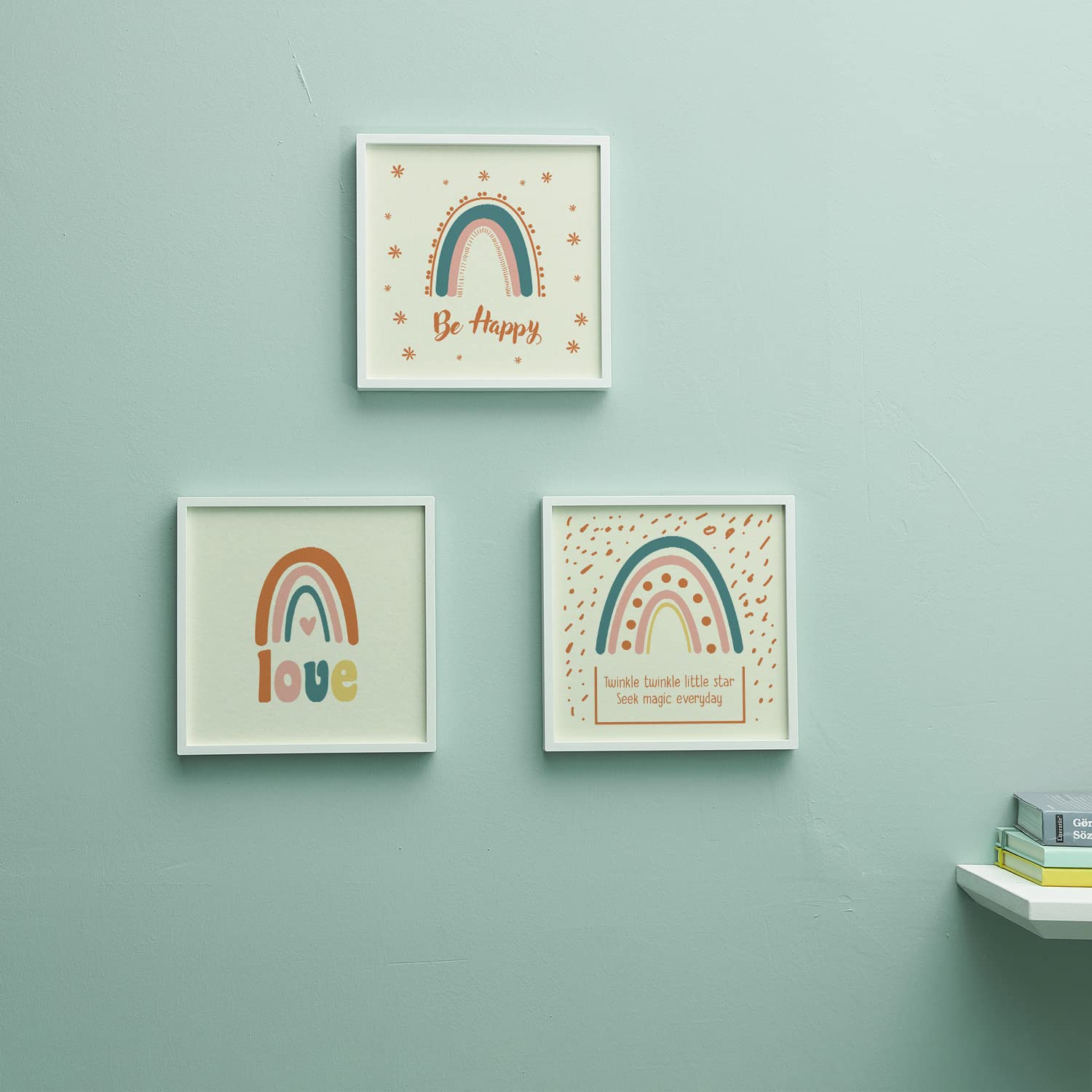 Bebek Odası İçin Minimal Tasarımlı Çerçeve 3'lü 20x20 cm
