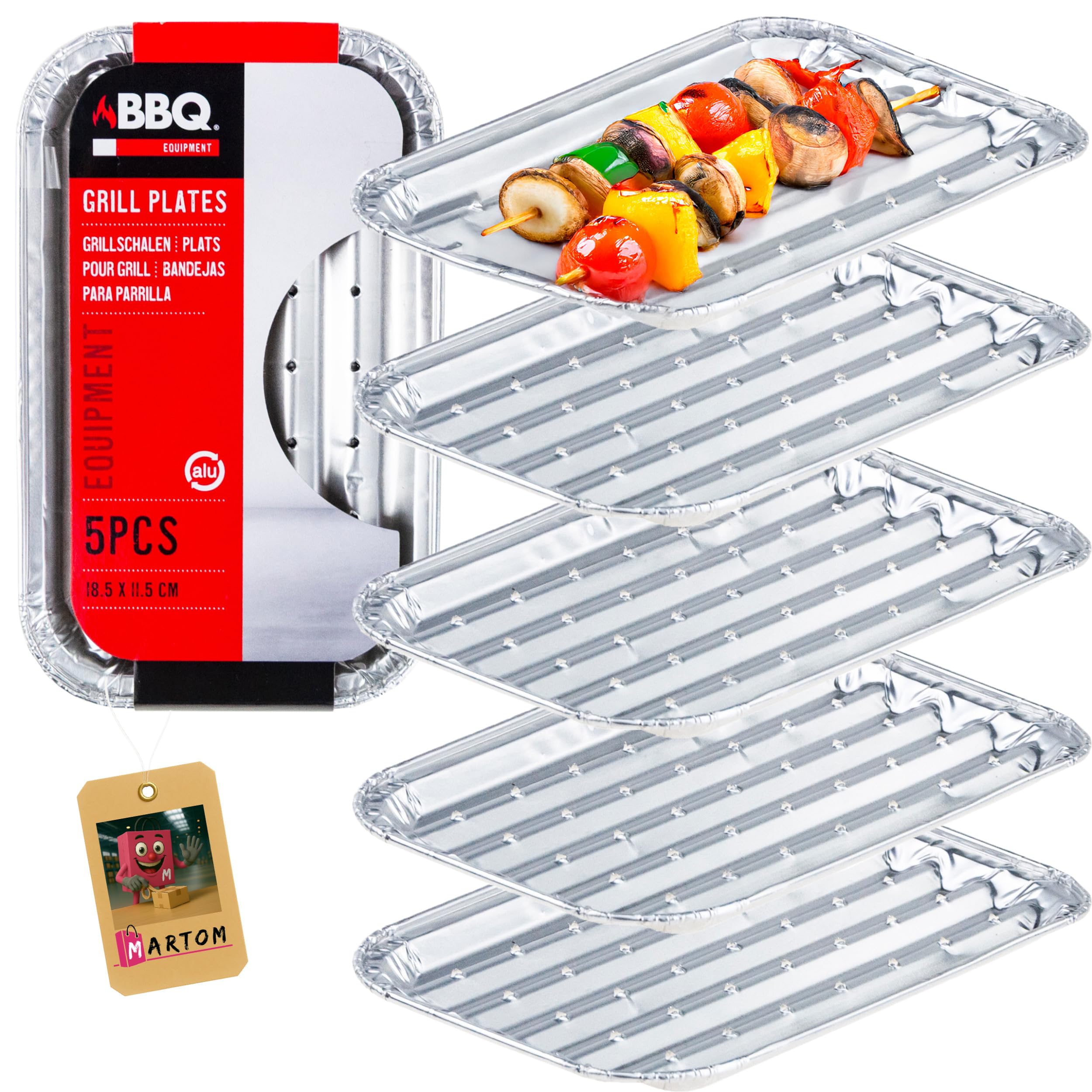BBQ Barbekü Mangal İçin Taşıma Tabağı Alüminyum 5li 2 Adet