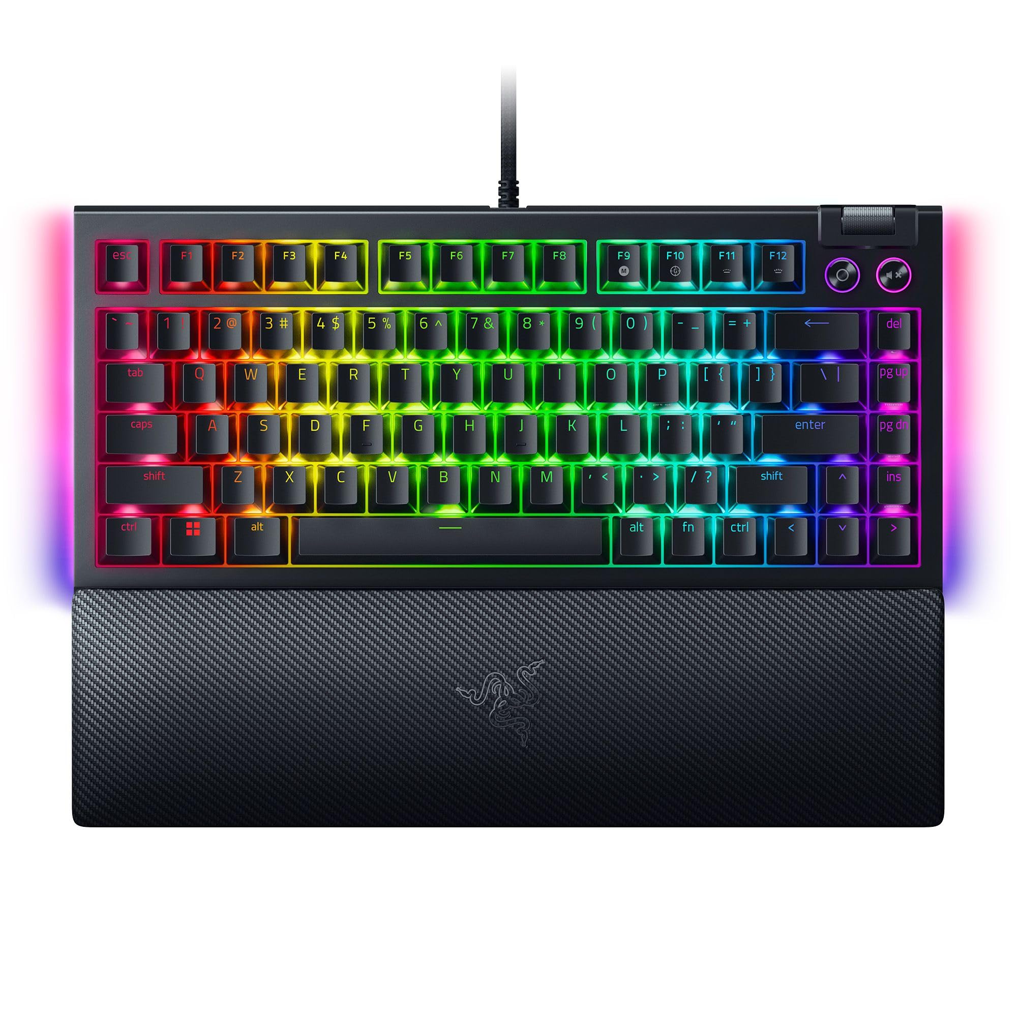 Razer BlackWidow V4 75% - Çalışırken değiştirilebilir Mekanik Oyun Klavyesi (Kompakt yüzde, Underglo