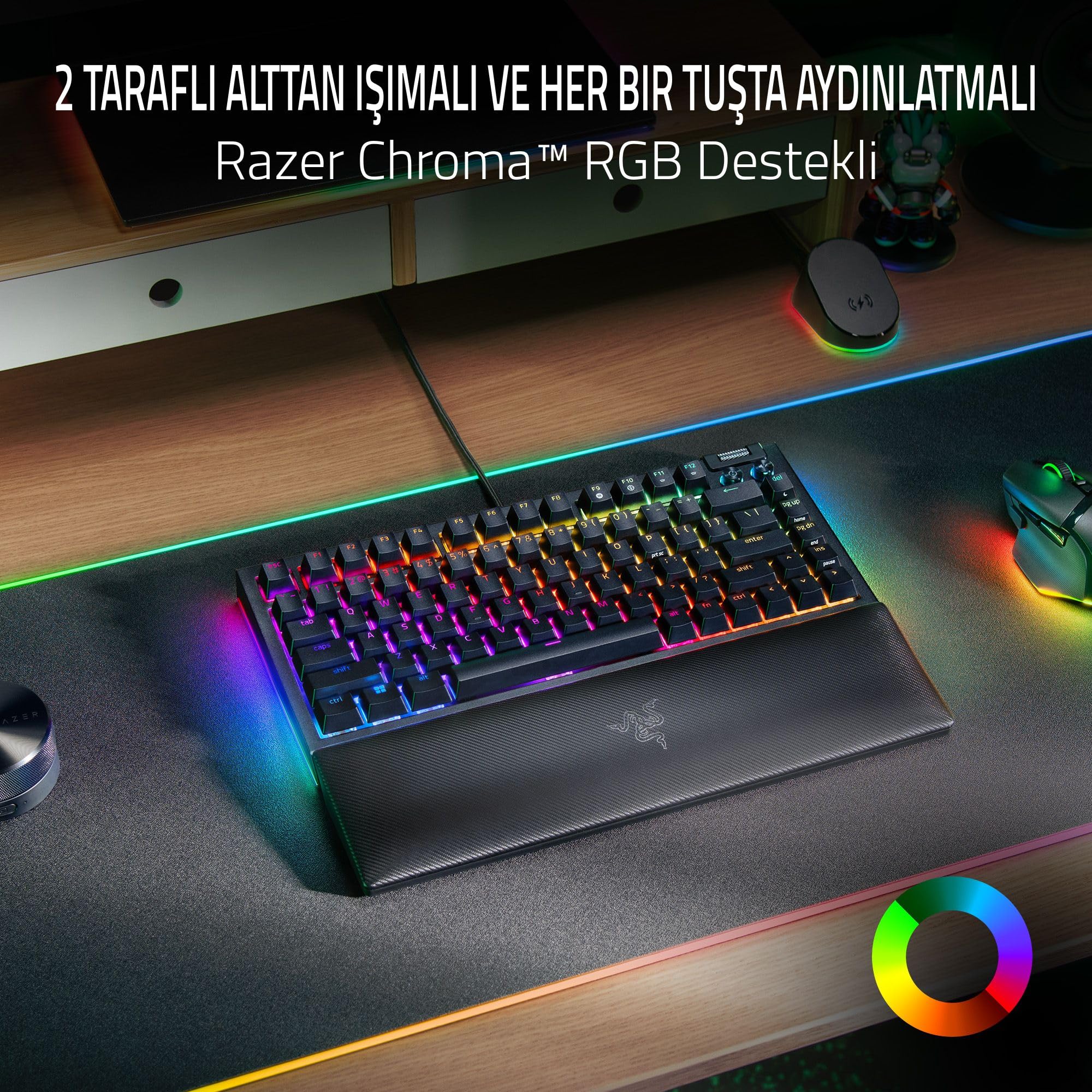 Razer BlackWidow V4 75% - Çalışırken değiştirilebilir Mekanik Oyun Klavyesi (Kompakt yüzde, Underglo