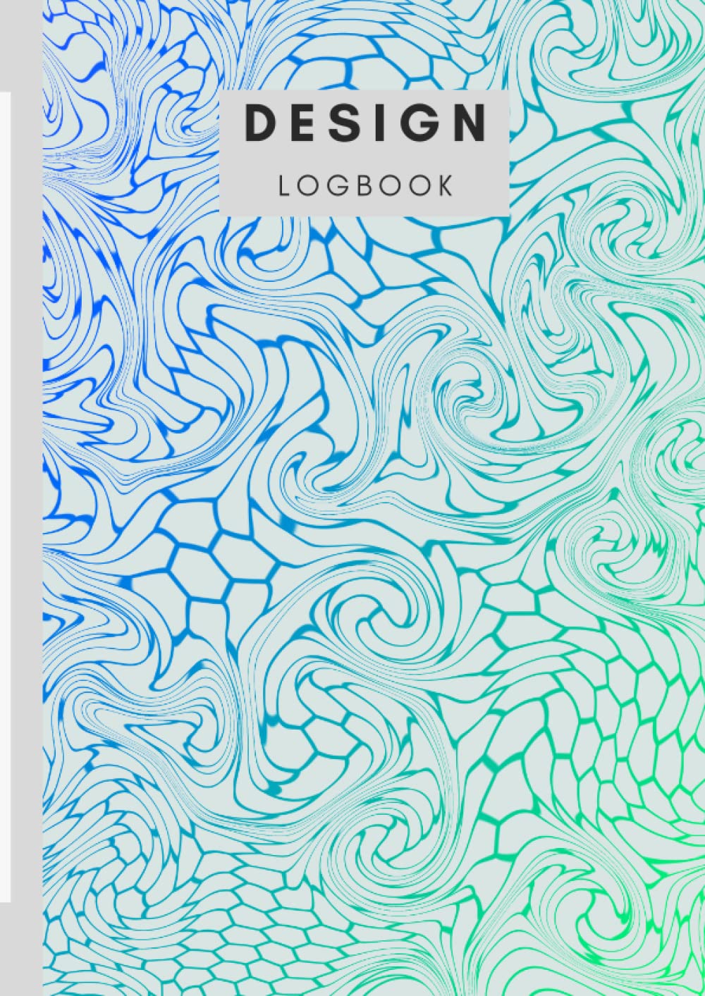 A4 Design Logbook 100 pages graph paper-Twisted gradient beehive-purple to blue to green on White: Metric 5mm squared graph paper and high quality gloss cover by Elizabeth Banks