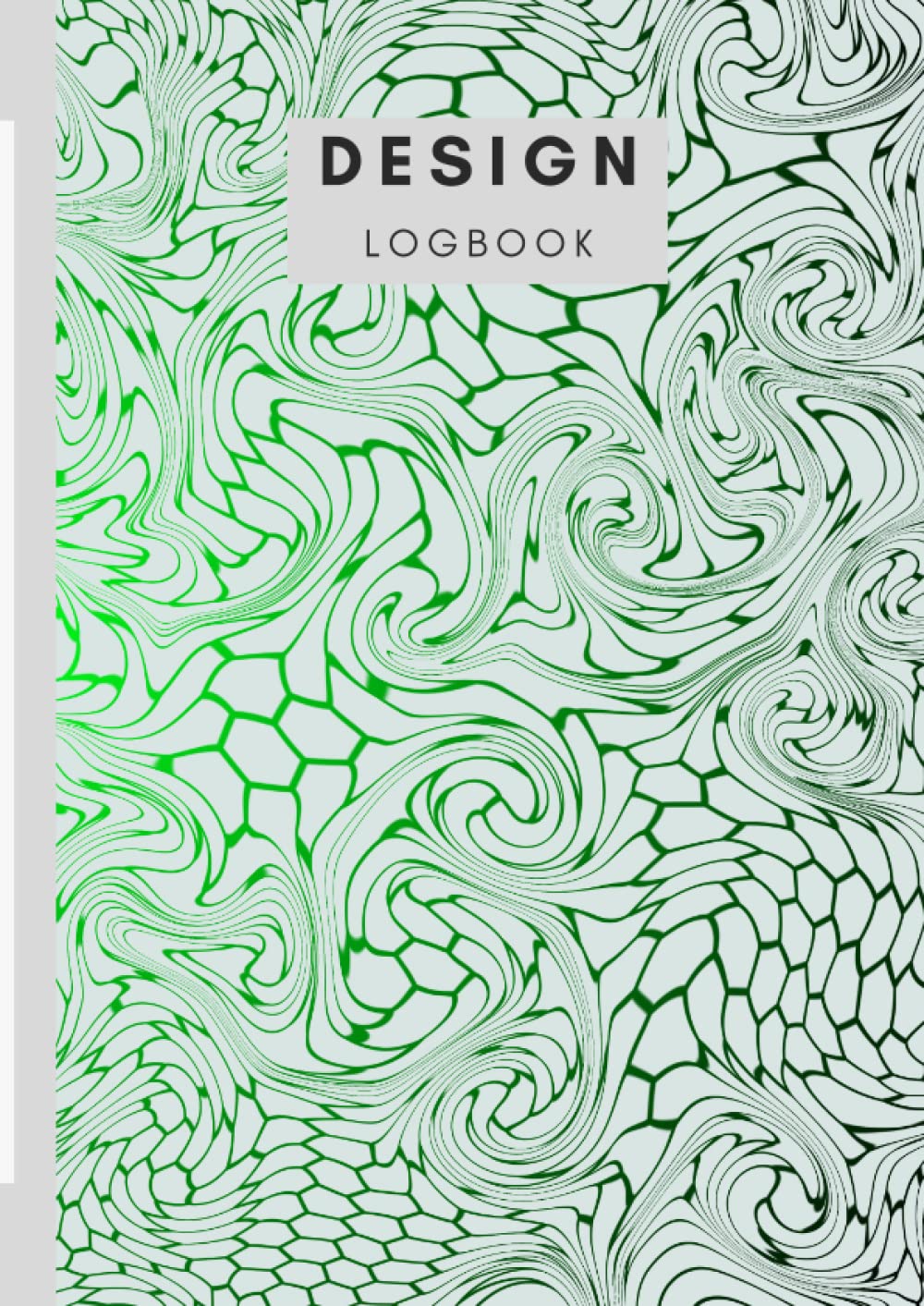 A4 Design Logbook 100 pages graph paper- Cover is Twisted gradient beehive Lime burst to Black on White Background: Metric 5mm squared graph paper and high quality gloss cover by Elizabeth Banks