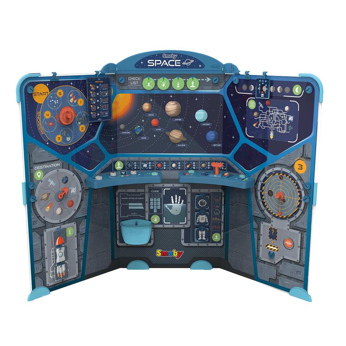 Smoby, 390100, Uzay Merkezi, 15 Farklı Aktivite, Çift Oyun Alanı, 60'dan Fazla Aksesuar Seti, Uzay K