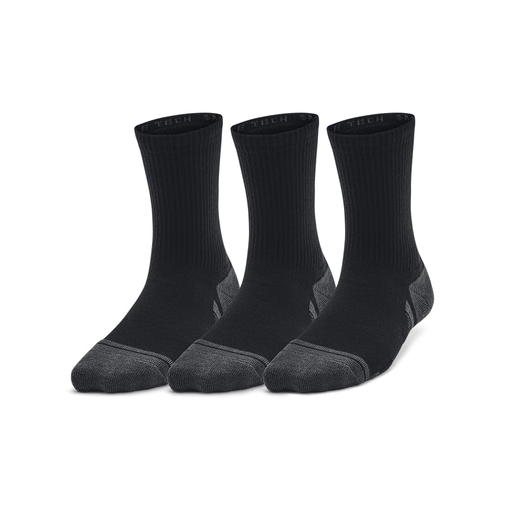 Under Armour Y UA Perform Tech 3p Crew Erkek Çocuk Çorap Black/Black/Jet Gray MD