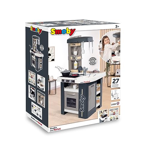 Smoby, 311056, Smoby Tefal Studio Mutfak, Oyuncak Mutfak Aletleri, Çoklu Aksesuar, Fonksiyonel, Elektronik Ses Modüllü, Pilli