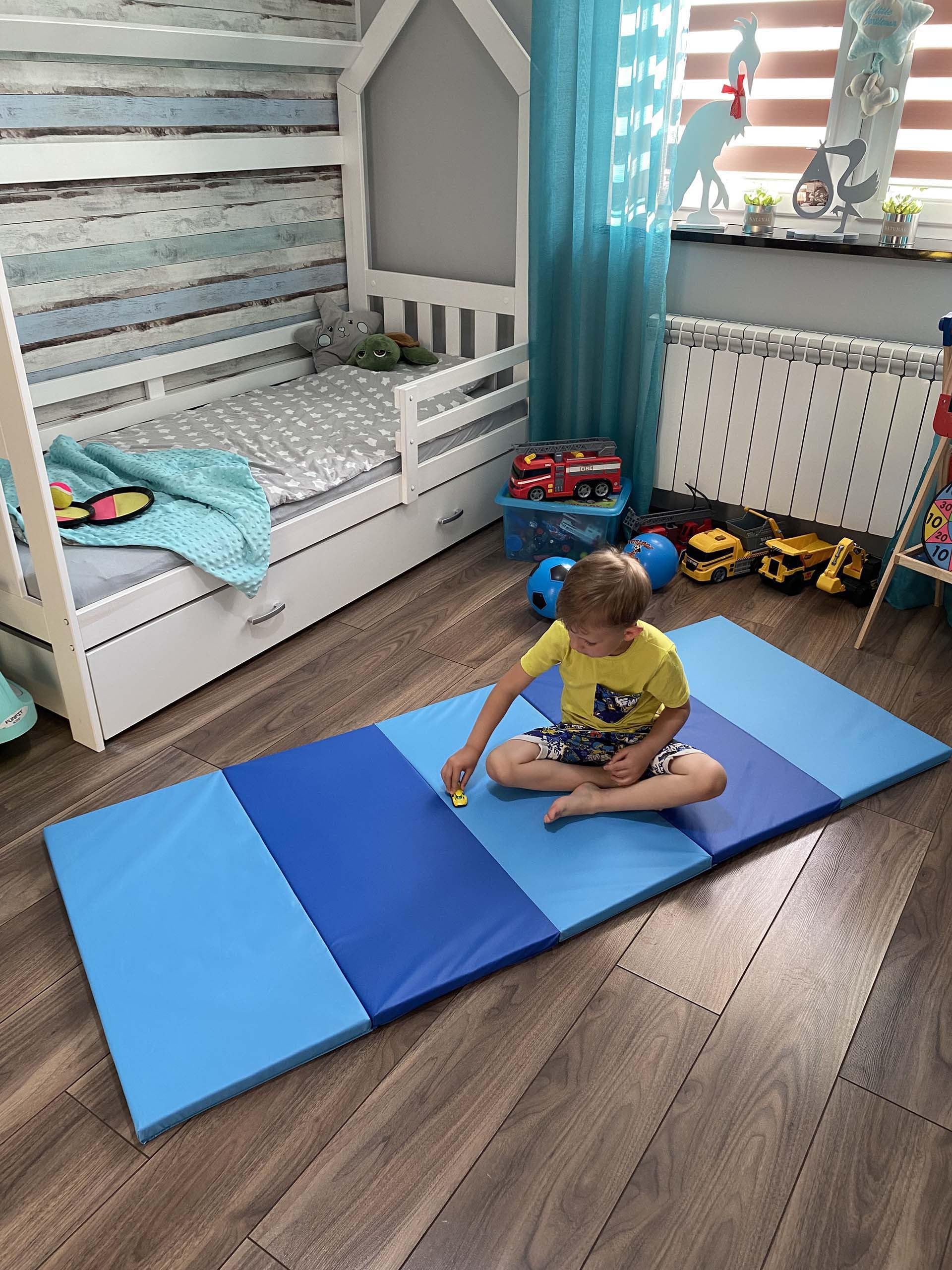 PLUFSIG Katlanır Yoga Jimnastik Matı, 78x185 cm (Mavi)