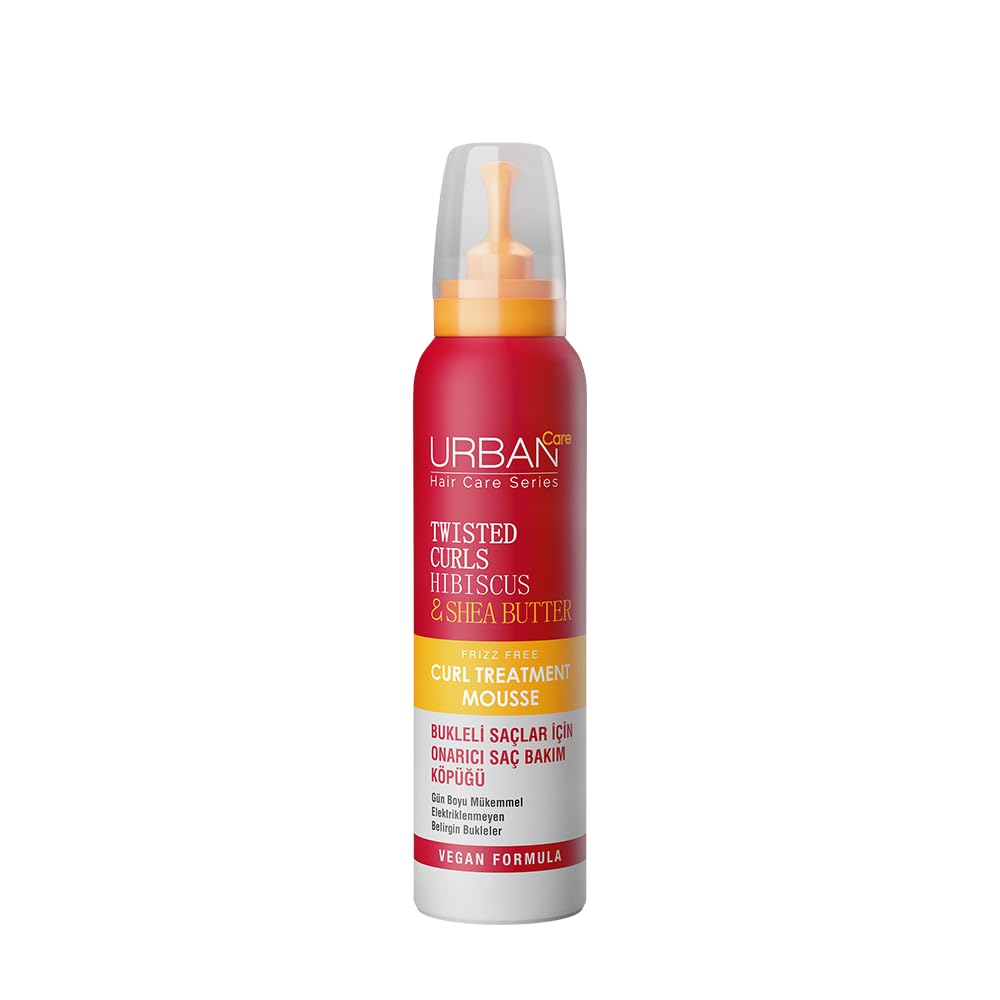URBAN Care Twisted Curls Hibiscus & Shea Butter Kıvırcık ve Dalgalı Saçlara Özel Onarıcı Bakım Köpüğü 150 ml- Vegan