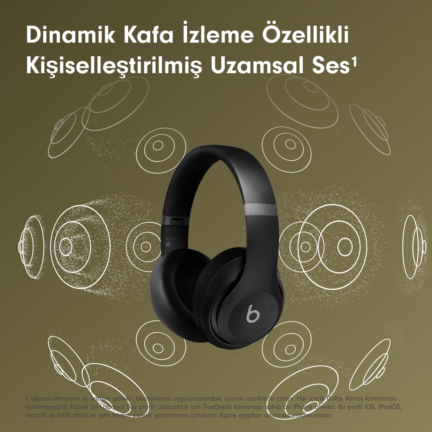 Beats Studio Pro - Gürültü Önleme Özellikli Kablosuz Bluetooth Kulaklık - Kişiselleştirilmiş Uzamsal Ses, USB-C Kayıpsız Ses, Apple ve Android Uyumluluğu, 40 Saate Varan Pil Ömrü - Siyah