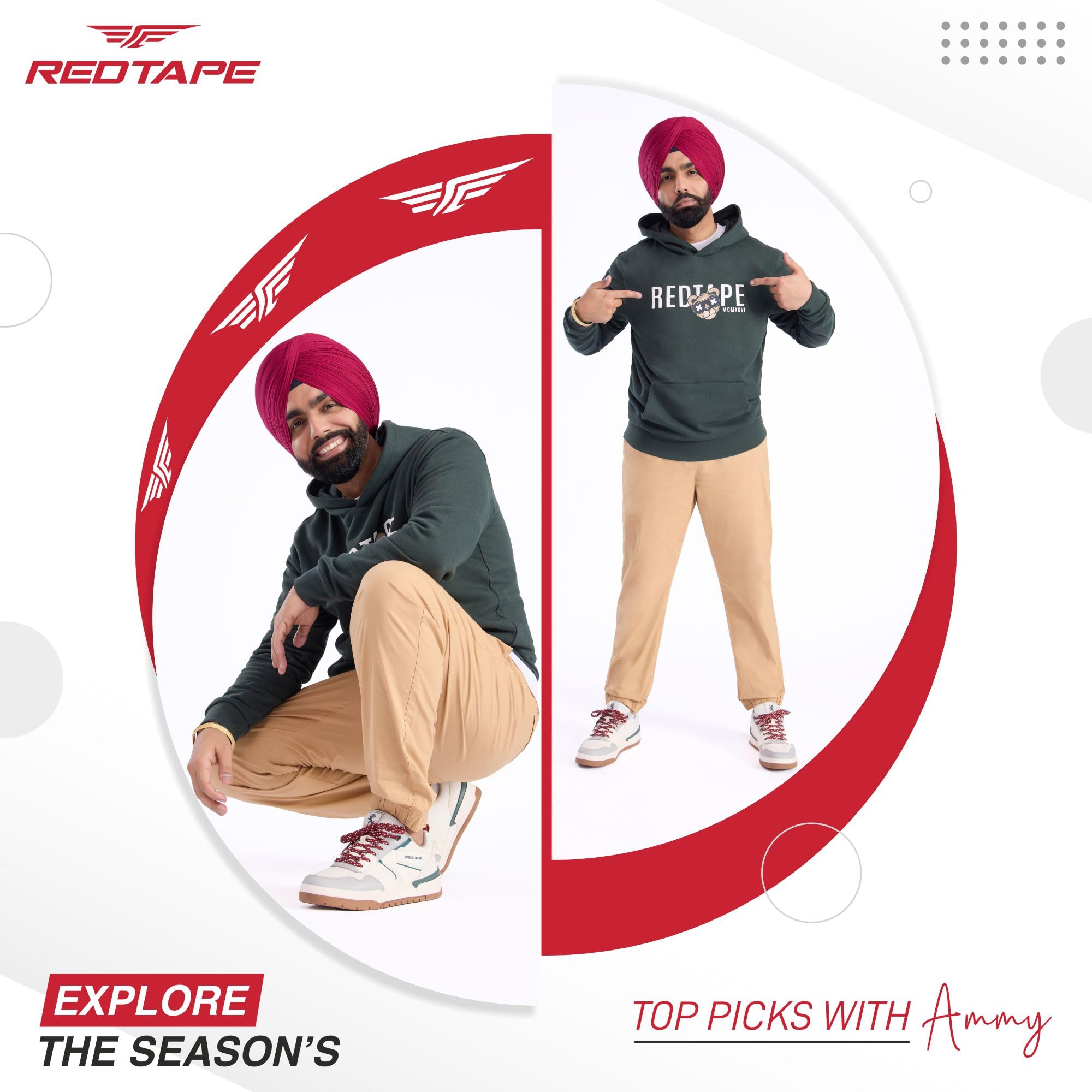 Red Tape RSL008, Erkek Sneaker, Siyah, 42