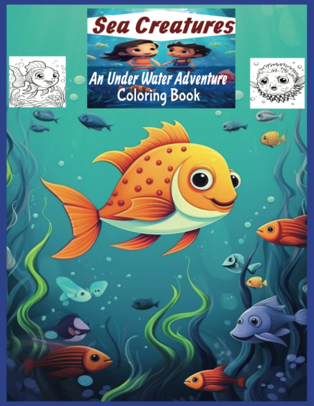 Sea Creatures: An Under Water Adventure: Coloring Book of Fish, Crabs, Dolphins, Octopus and Fantasy