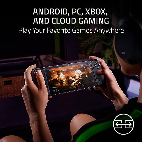 Razer Edge – Android oyun el cihazı, Kishi V2 Pro Controller (Snapdragon G3X Gen1, 6,8 inç büyük AMOLED FHD+ dokunmatik ekran, 144 Hz, HyperSense dokunma hissi, PC, Xbox ve bulut oyun) siyah