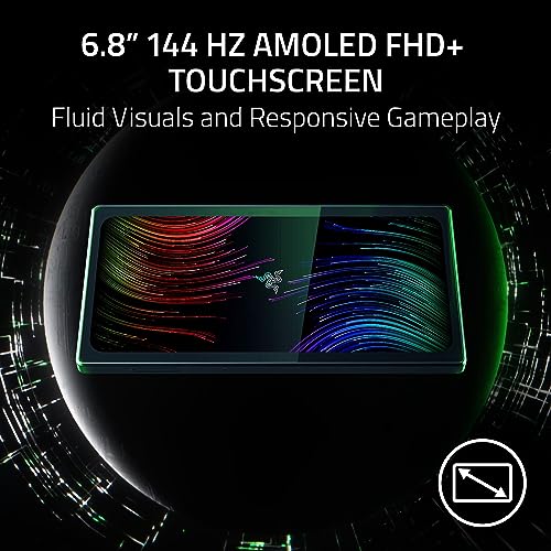 Razer Edge – Android oyun el cihazı, Kishi V2 Pro Controller (Snapdragon G3X Gen1, 6,8 inç büyük AMOLED FHD+ dokunmatik ekran, 144 Hz, HyperSense dokunma hissi, PC, Xbox ve bulut oyun) siyah