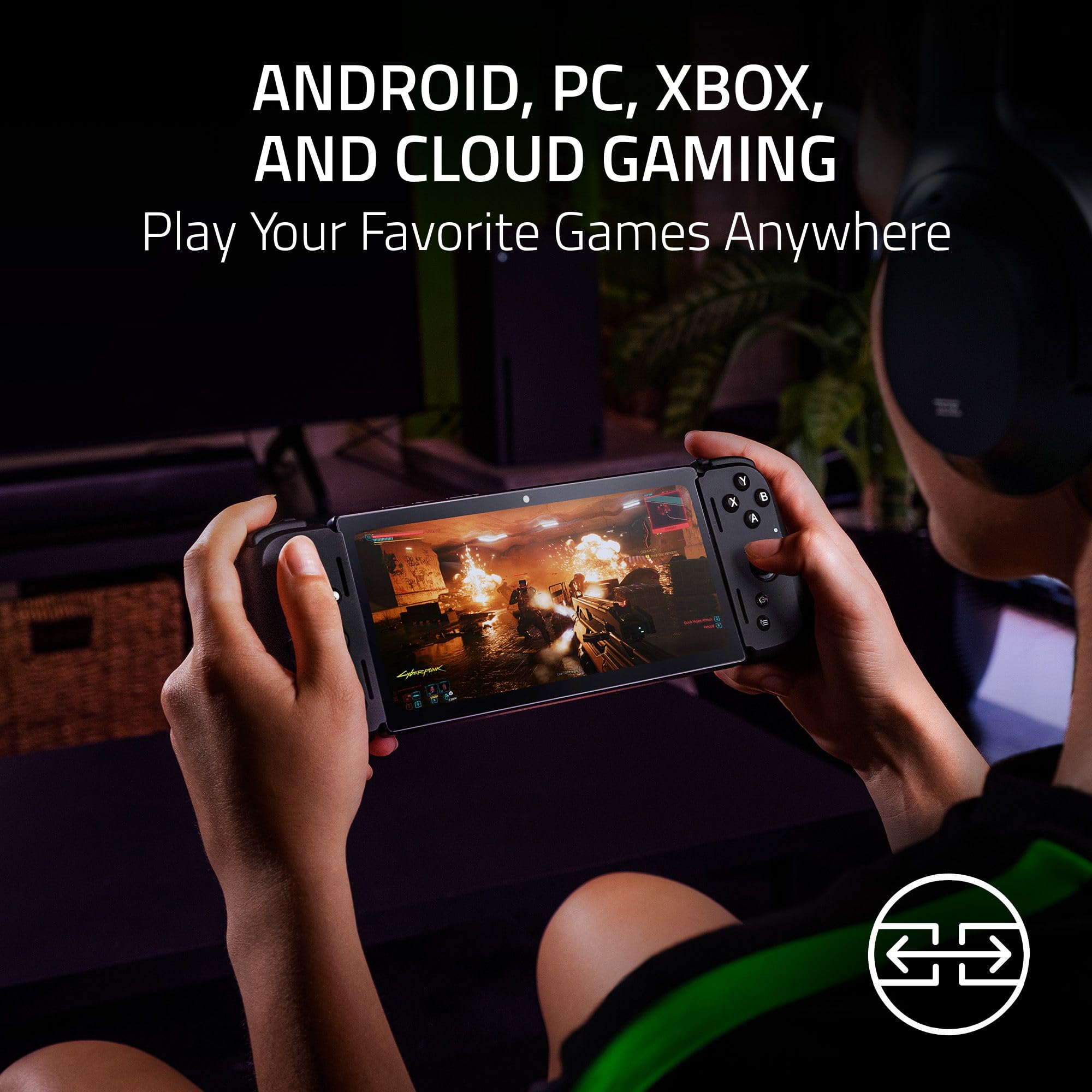 Razer Edge – Android oyun el cihazı, Kishi V2 Pro Controller (Snapdragon G3X Gen1, 6,8 inç büyük AMOLED FHD+ dokunmatik ekran, 144 Hz, HyperSense dokunma hissi, PC, Xbox ve bulut oyun) siyah