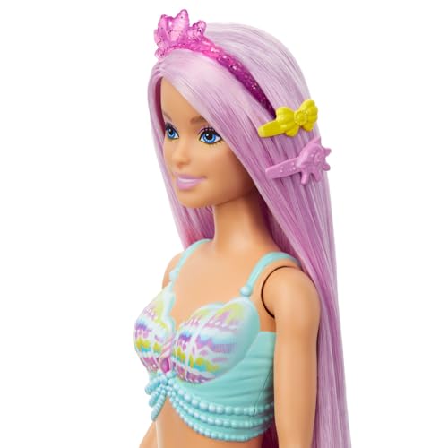 Barbie Uzun Saçlı Muhteşem Deniz Kızı 17 cm uzunluğunda renkli saçlı deniz kızı ​Barbie ile saç şekillendirme oyunlarına uygun aksesuarlar HRR00