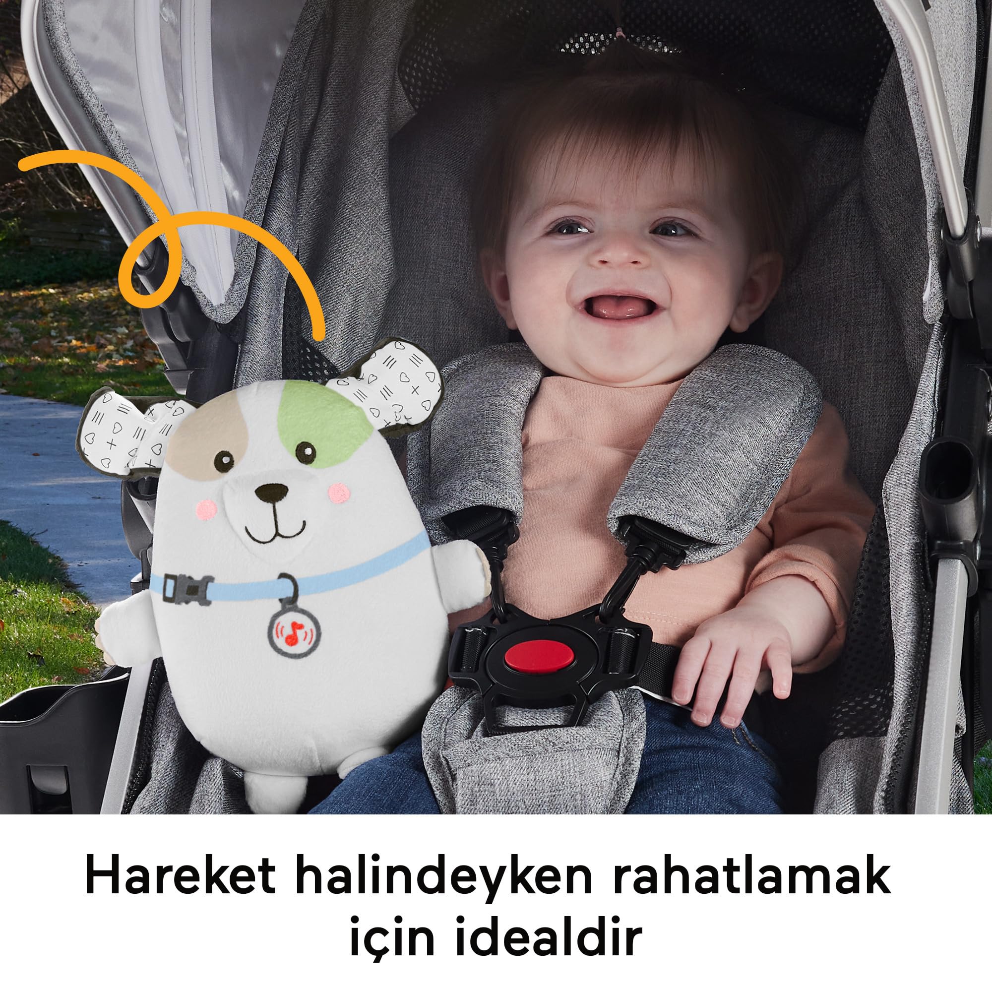 Fisher Price Sevimli Köpekçik Uyku Arkadaşı, yenidoğanlar için pelüş bebek oyuncağı ve taşınabilir ses makinesi, HTJ68
