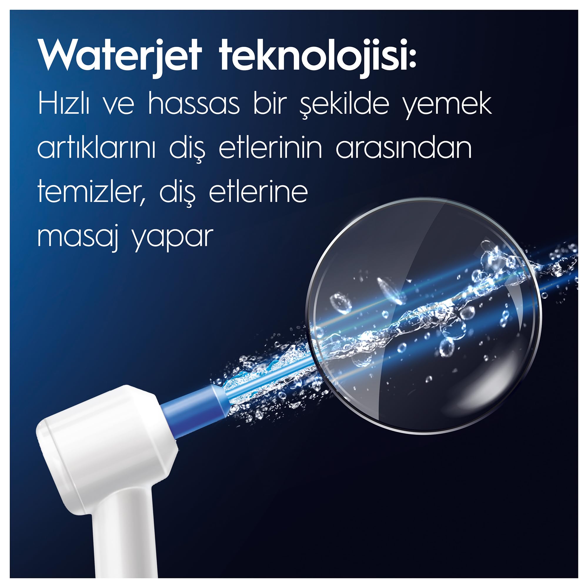 Oral-B Ağız Sağlığı Merkezi: Ağız Duşu, 1 Oxyjet Başlığı, 1 Su Jeti Başlığı