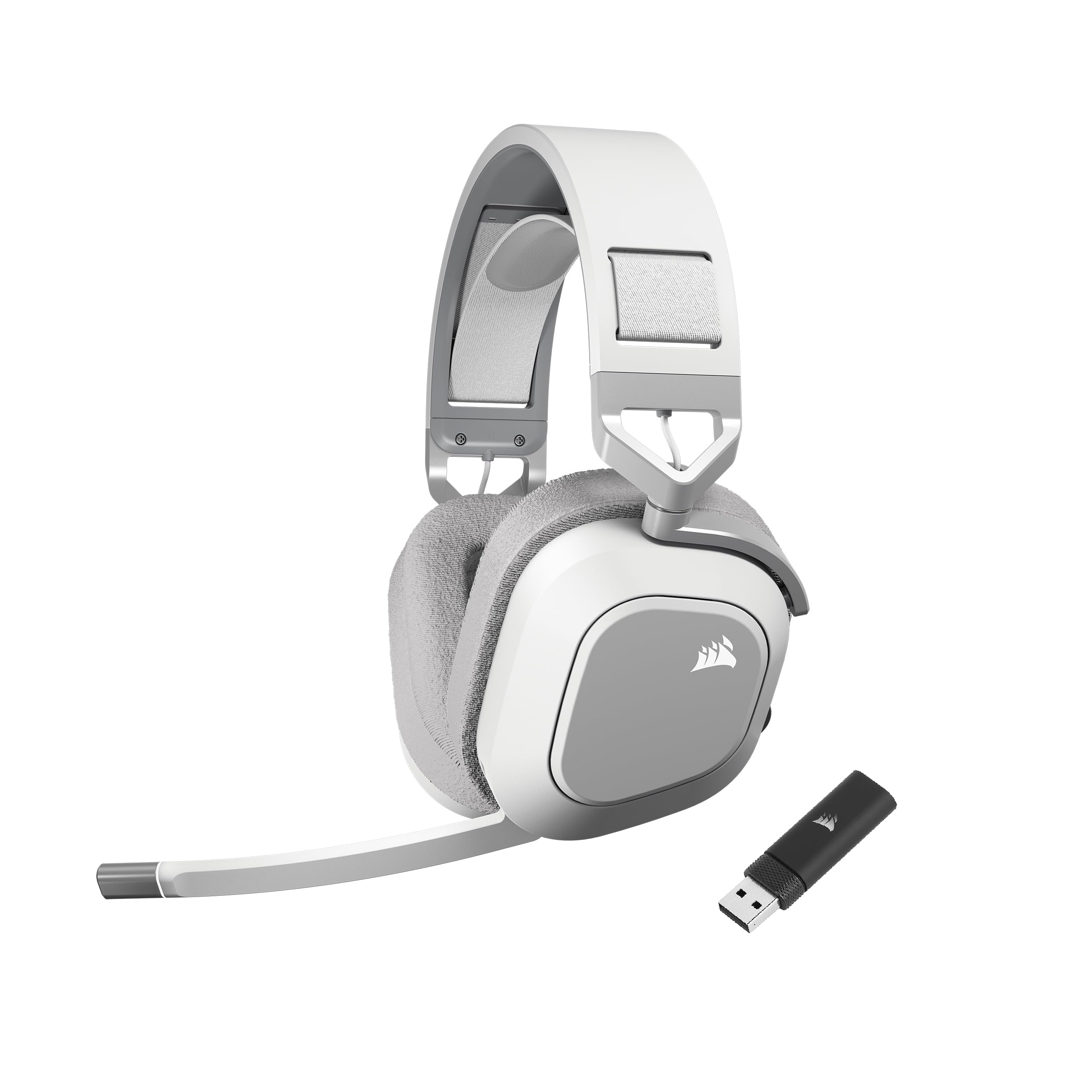 Corsair HS80 MAX kablosuz çoklu platform oyun kulaklığı, Bluetooth'lu - Dolby Atmos - yayın kalitesinde mikrofon - iCUE uyumlu - PC, Mac, PS5, PS4, Mobile - Beyaz