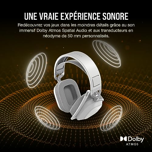 Corsair HS80 MAX kablosuz çoklu platform oyun kulaklığı, Bluetooth'lu - Dolby Atmos - yayın kalitesinde mikrofon - iCUE uyumlu - PC, Mac, PS5, PS4, Mobile - Beyaz