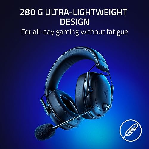 Razer BlackShark V2 HyperSpeed - PC Kablosuz Ultra Hafif E-Spor Kulaklık (280 g, HyperClear Süper Geniş Bant Mik, TriForce Titanium 50 mm Sürücü) Siyah