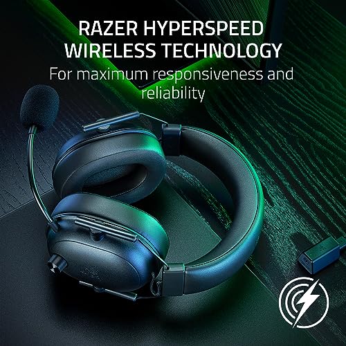 Razer BlackShark V2 HyperSpeed - PC Kablosuz Ultra Hafif E-Spor Kulaklık (280 g, HyperClear Süper Geniş Bant Mik, TriForce Titanium 50 mm Sürücü) Siyah