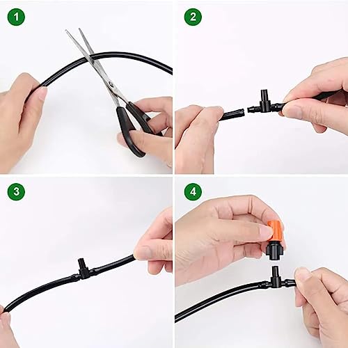YOWPEY 80 adet 1/4 "inç ayarlanabilir sulama mikro sprey yayıcı üç yönlü atomize Tee konektörü damla sulama aksesuarı bahçe çim çiçek yatağı sulama sistemi sulama sistemi sulama