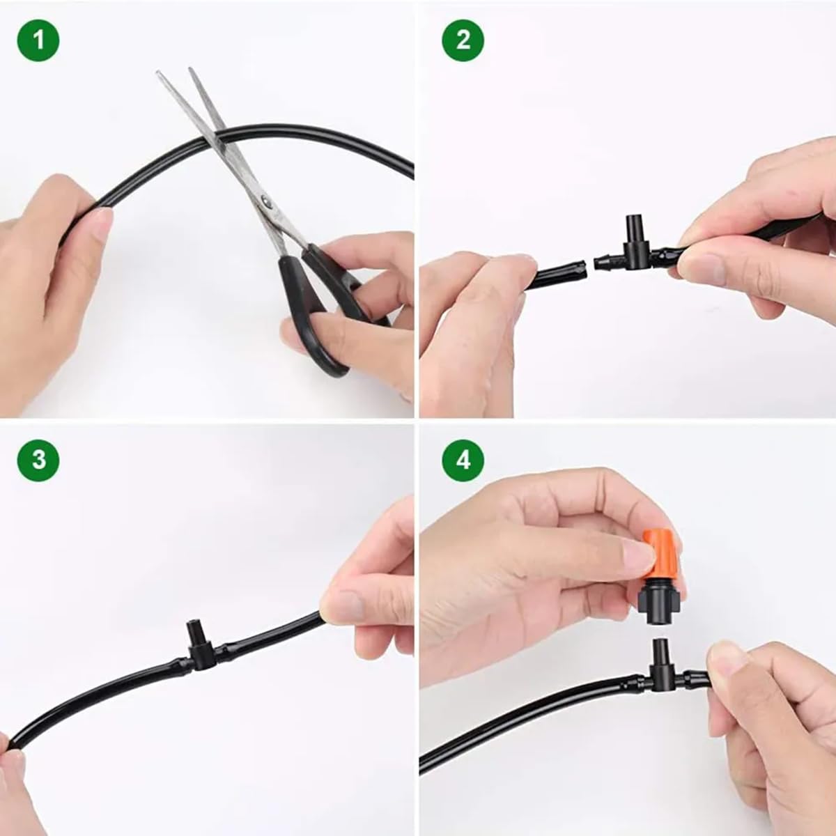 YOWPEY 80 adet 1/4 "inç ayarlanabilir sulama mikro sprey yayıcı üç yönlü atomize Tee konektörü damla sulama aksesuarı bahçe çim çiçek yatağı sulama sistemi sulama sistemi sulama