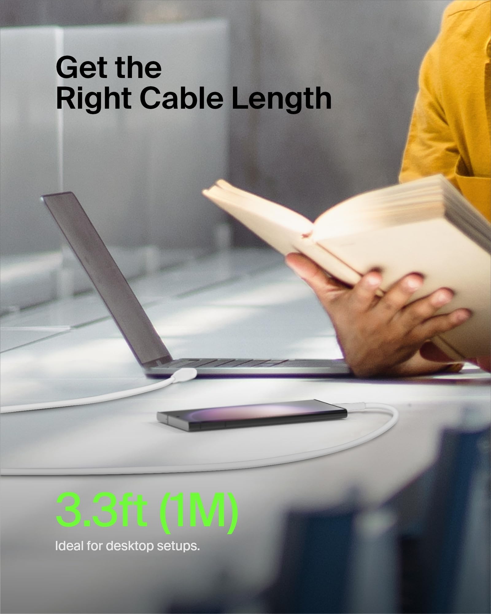 Belkin Boost Charge USB C Şarj Kablosu, USB-C, USB-A Kablosu, iPhone 16, 15, Samsung Galaxy S24, S23, Google Pixel, iPad Pro, Nintendo Switch ve Daha Fazlası için, 1 Metre, 2'li Paket, Beyaz
