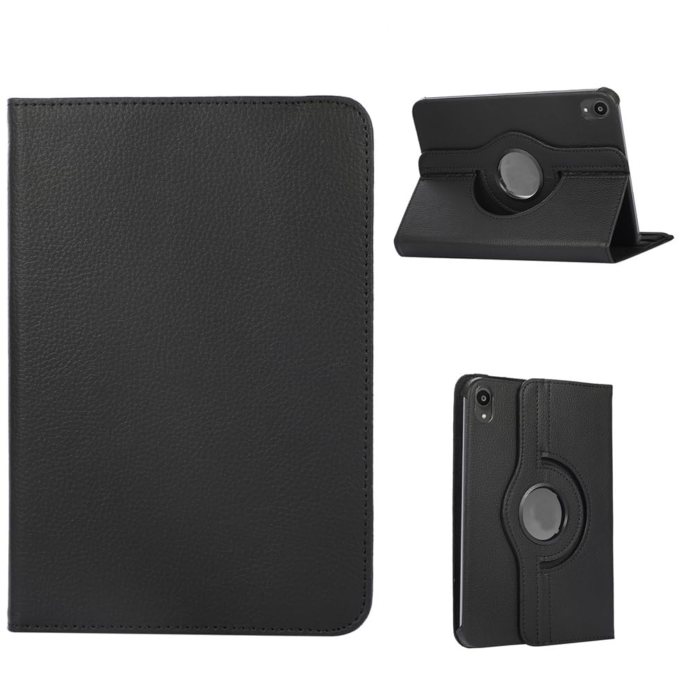 Coverzone Apple iPad 10.Nesil ile uyumlu Wi-Fi MPQ13TU/A10.9 İnç Kılıf 360 Derece Dönerli Yatay Dikey Standlı Deri Tablet Kılıf iPad 10.Nesil 10.9 inç 360 Derece Döner Tablet Kılıf (SİYAH)