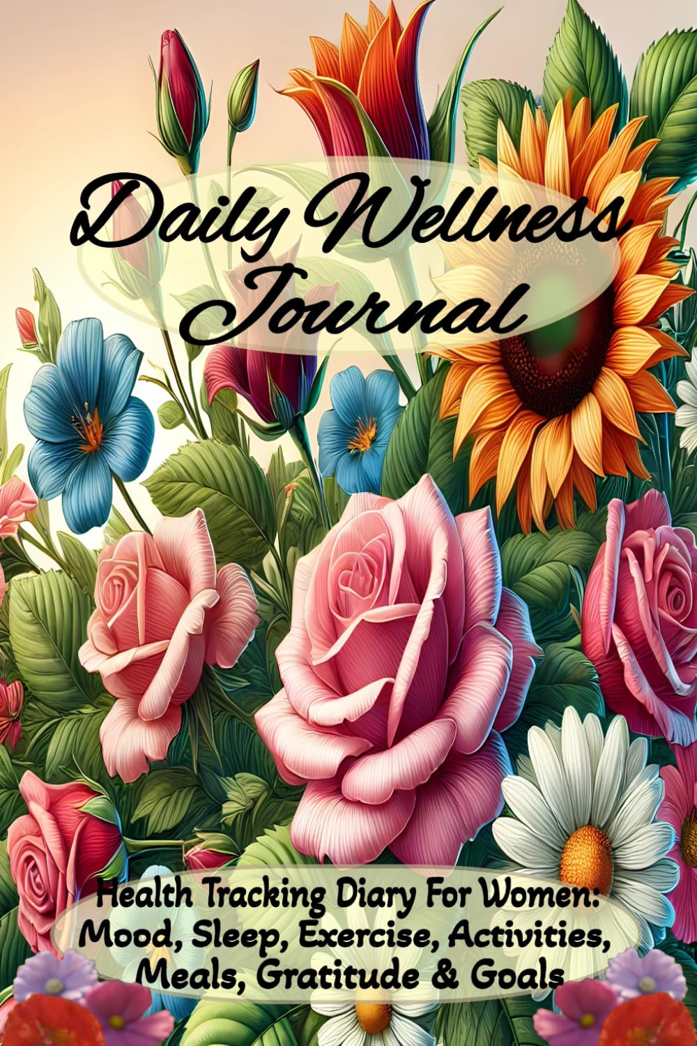 Independently published Daily Wellness Journal Health Tracking Diary For Women: Mood, Rest, Exercise, Meals, Activities, Gratitude And Goals.