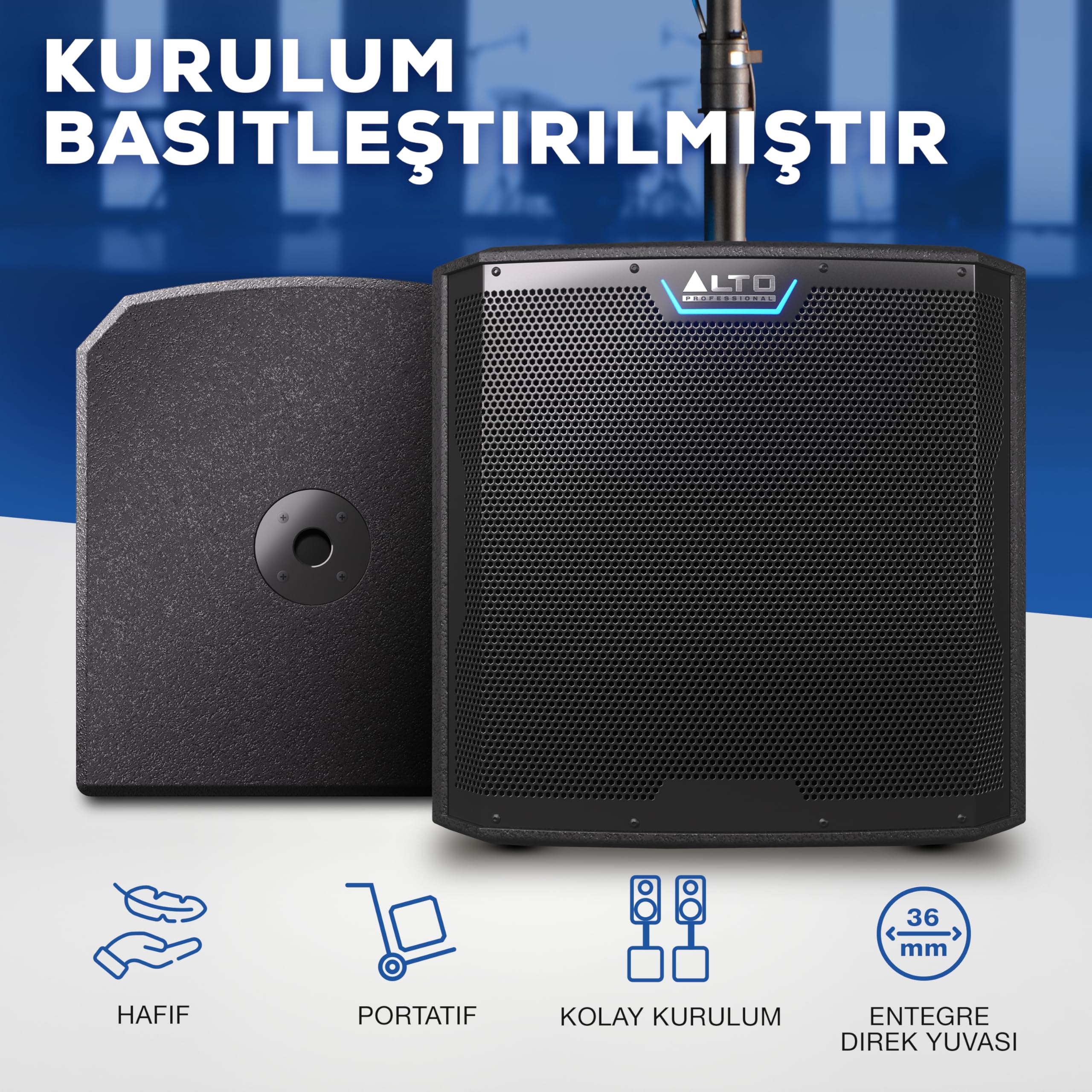 ALTO TS12S - 2500 W 30,48 Cm Derin Bas Hoparlör, Güçlü Pa Hoparlör 6 Seçilebilir Dsp Modlu, 130 Db, 3 İnç (7,62 Cm) Ses Bobinli, 2500W - 12 İnç