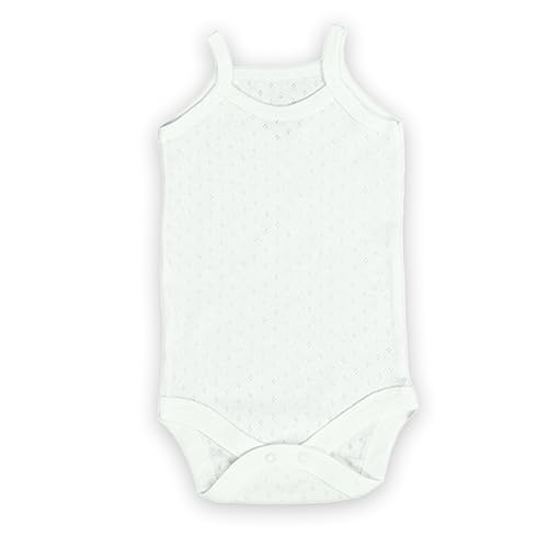 Novibaby 3'lü Jakarlı İp Askılı Bebek Body Zıbın Çıtçıtlı 100% Pamuk, Beyaz Ekru Pembe Bebek Atlet Body Zıbın (Pembe Beyaz Ekru, 24-36 Ay)