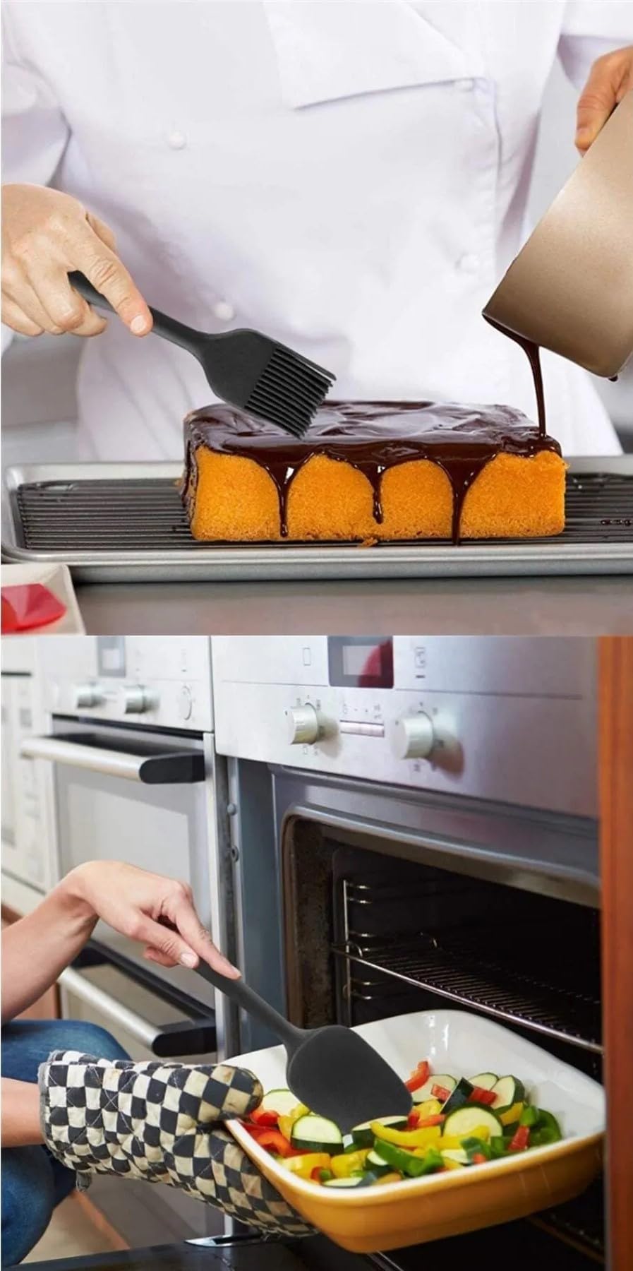 Busstier Yanmaz Yapışmaz Silikon 6'lı Pasta, Yumurta Fırçası, Kaşık Bıçak, Spatula Mutfak Seti
