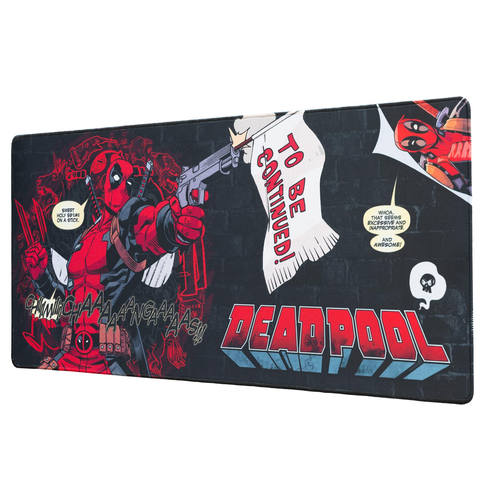 Grupo Erik Oyun Fare Altlığı XXL Marvel Deadpool Oyun Fare Altlığı XXL Kaymaz ve Su Geçirmez Fare Altlığı Büyük - Mouse Pad XXL Oyun Masası Altlığı Bilgisayar Aksesuarı Oyun