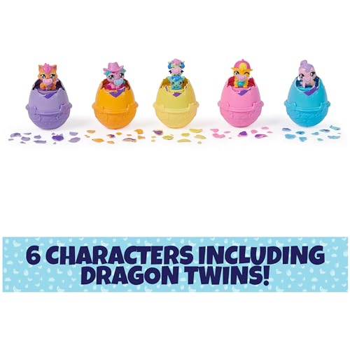 Hatchimals Canlı, Pembe ve Sarı Yumurta Karton Oyuncak, Kendinden Kuluçka Yumurtalarında 6 Mini Figürlü, 11 Aksesuar, Kız ve Erkek Çocuk Oyuncakları 3 yaş ve üzeri