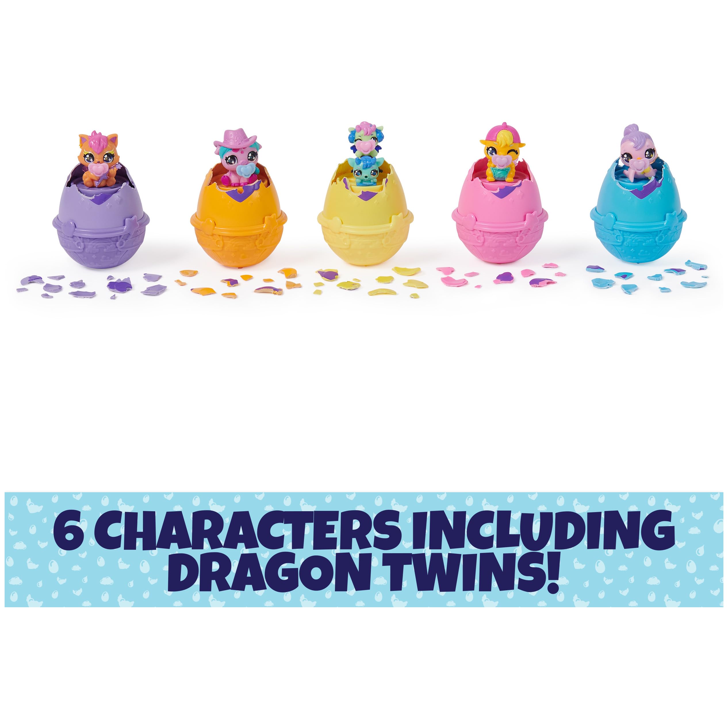 Hatchimals Canlı, Pembe ve Sarı Yumurta Karton Oyuncak, Kendinden Kuluçka Yumurtalarında 6 Mini Figürlü, 11 Aksesuar, Kız ve Erkek Çocuk Oyuncakları 3 yaş ve üzeri
