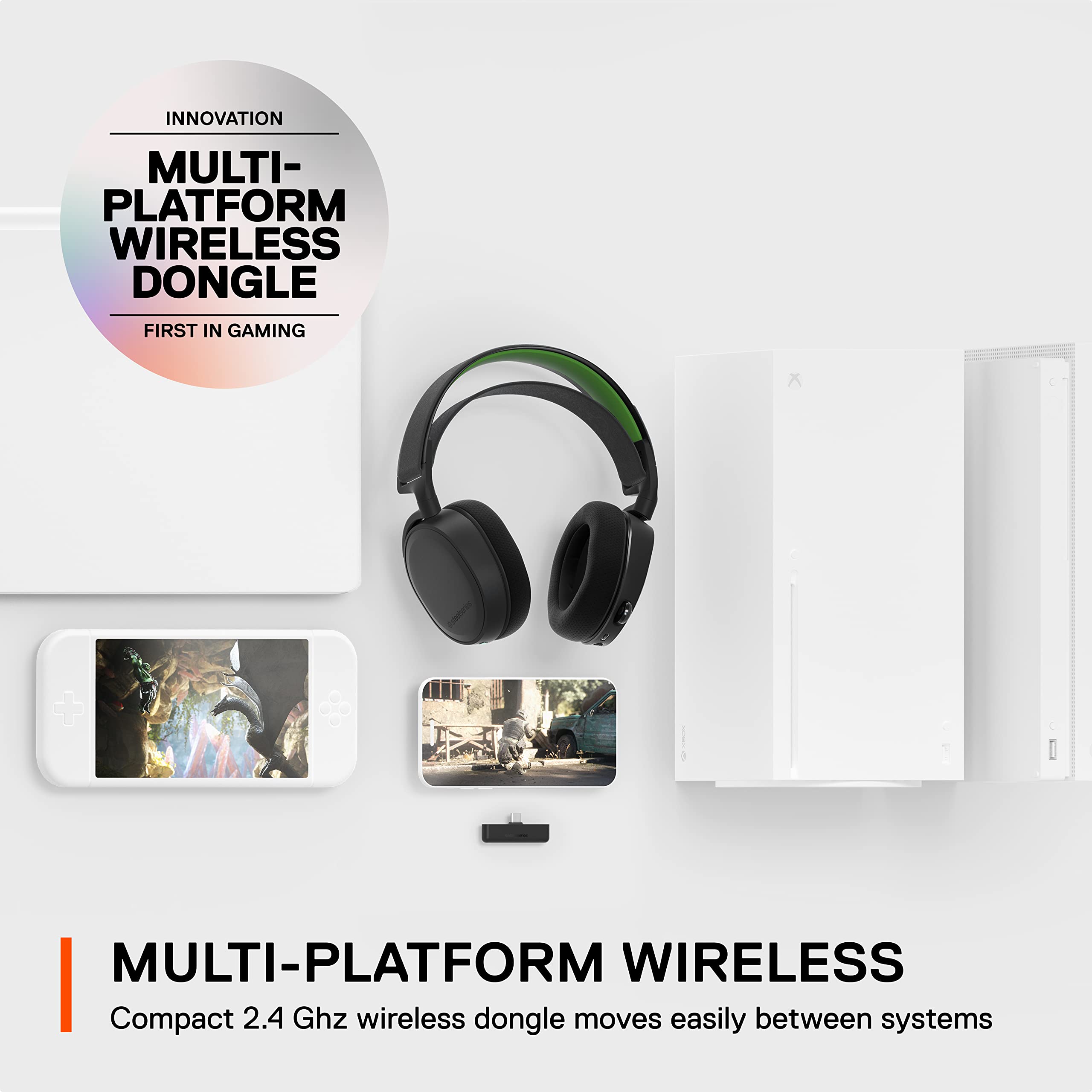 SteelSeries Arctis 7X+ Kablosuz Yeni Nesil Oyun Performansı Kulaklığı Xbox Series X|S'de 30 Saat Pil, USB-C Şarj ve Sorunsuz Çoklu Platform Uyumluluğu