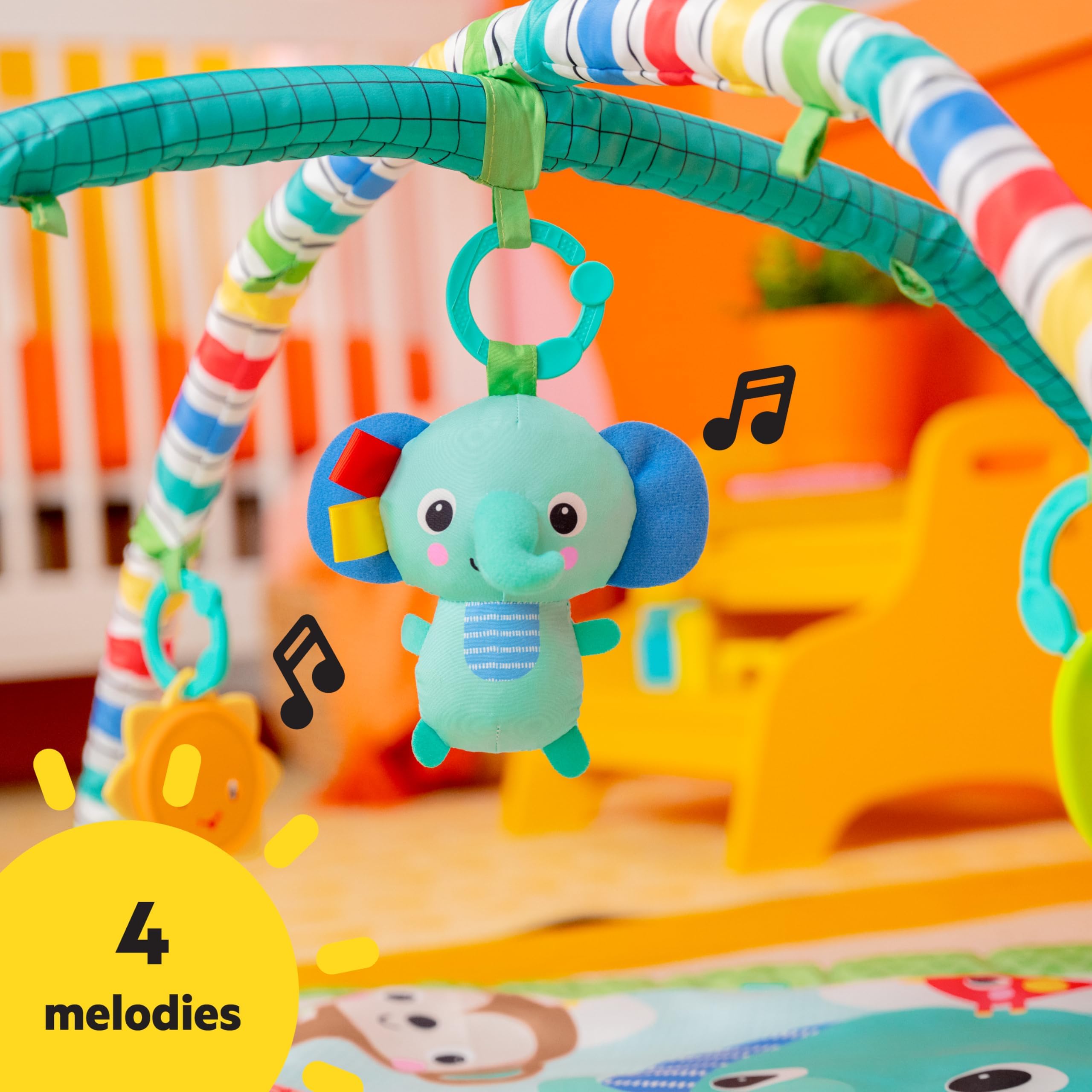 Bright Starts Wild Wiggles Bebek Jimnastik Aktivitesi Ve Katlanır Oyun Minderi Oyuncak Çubuğu, Yenid